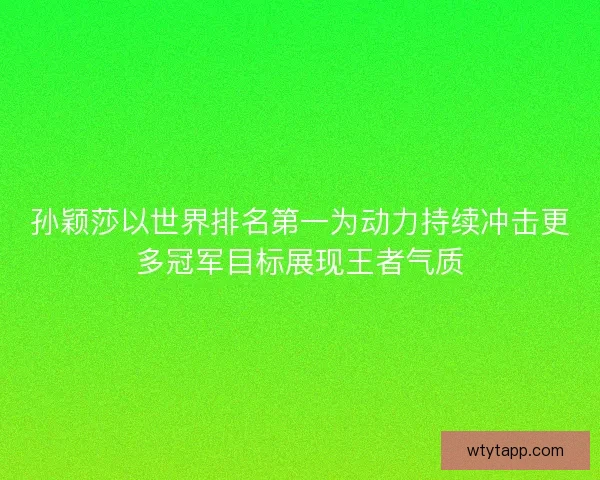 孙颖莎以世界排名第一为动力持续冲击更多冠军目标展现王者气质
